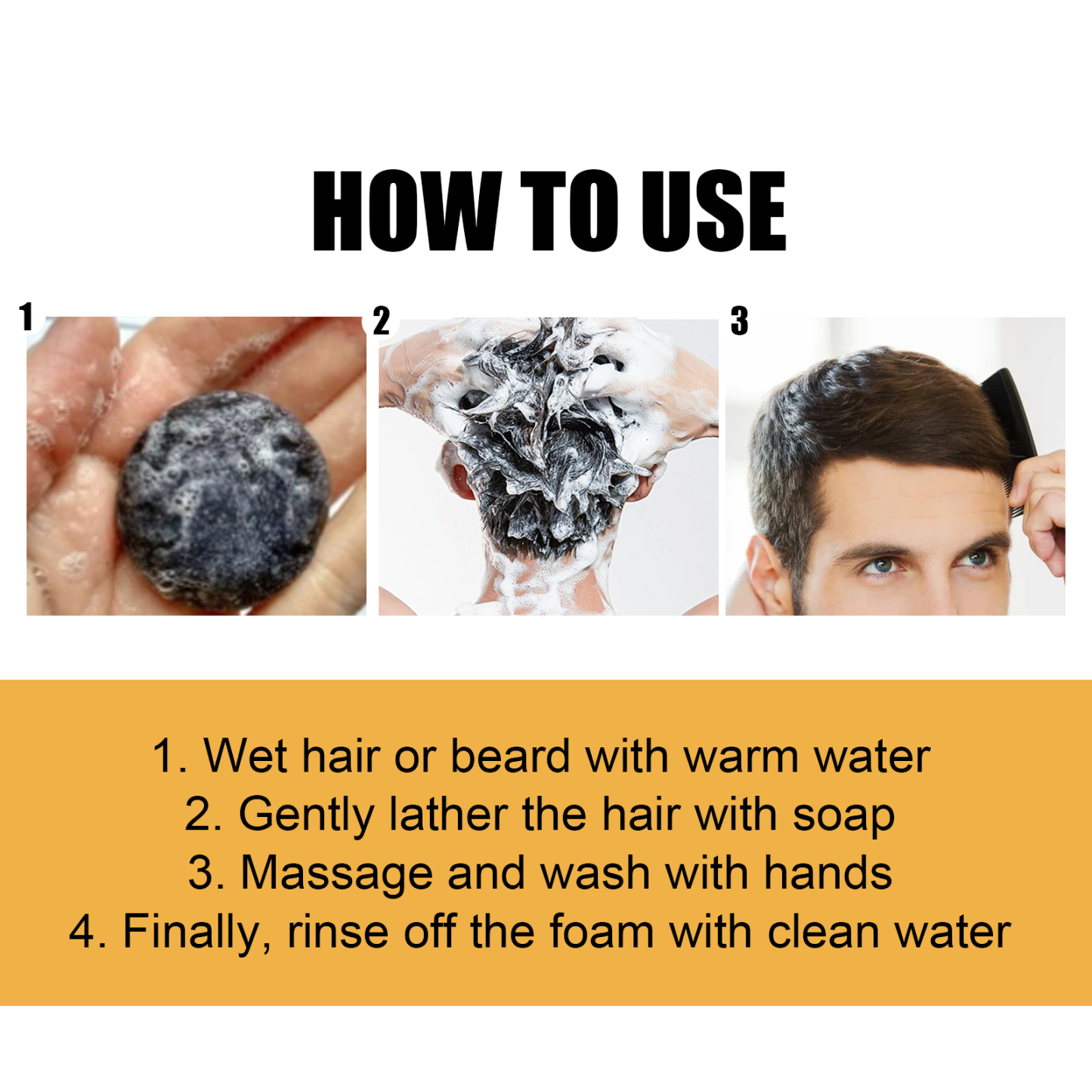Black Hair Soap – Thicken & Darken