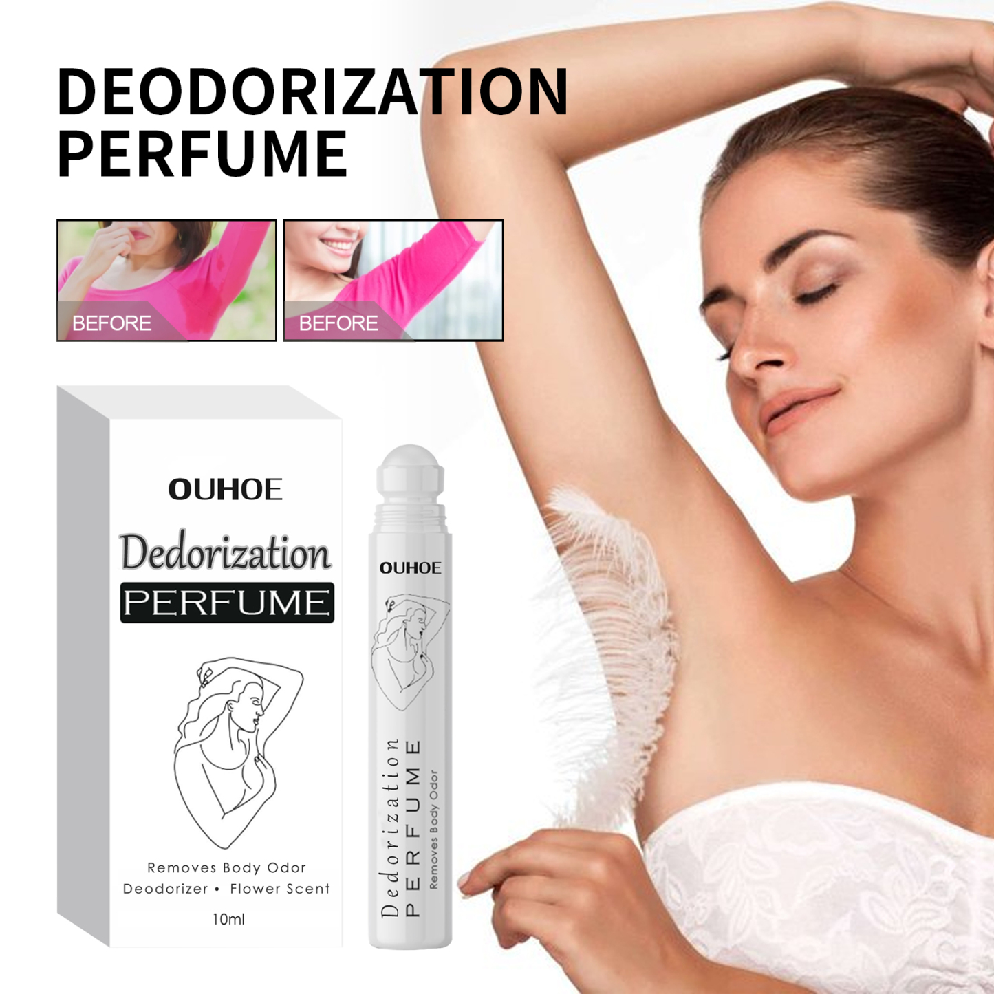 OUHOE Deodorant Perfume Roll-On – Natural Antiperspirant & Long-Lasting Fragrance