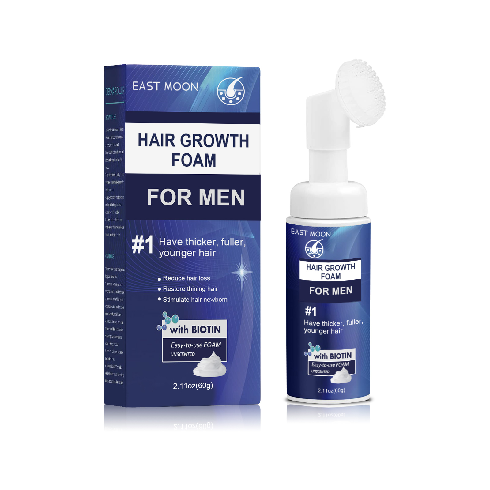 East Moon Men's Hair Thickening Foam – Boost Density & Nourish Scalp