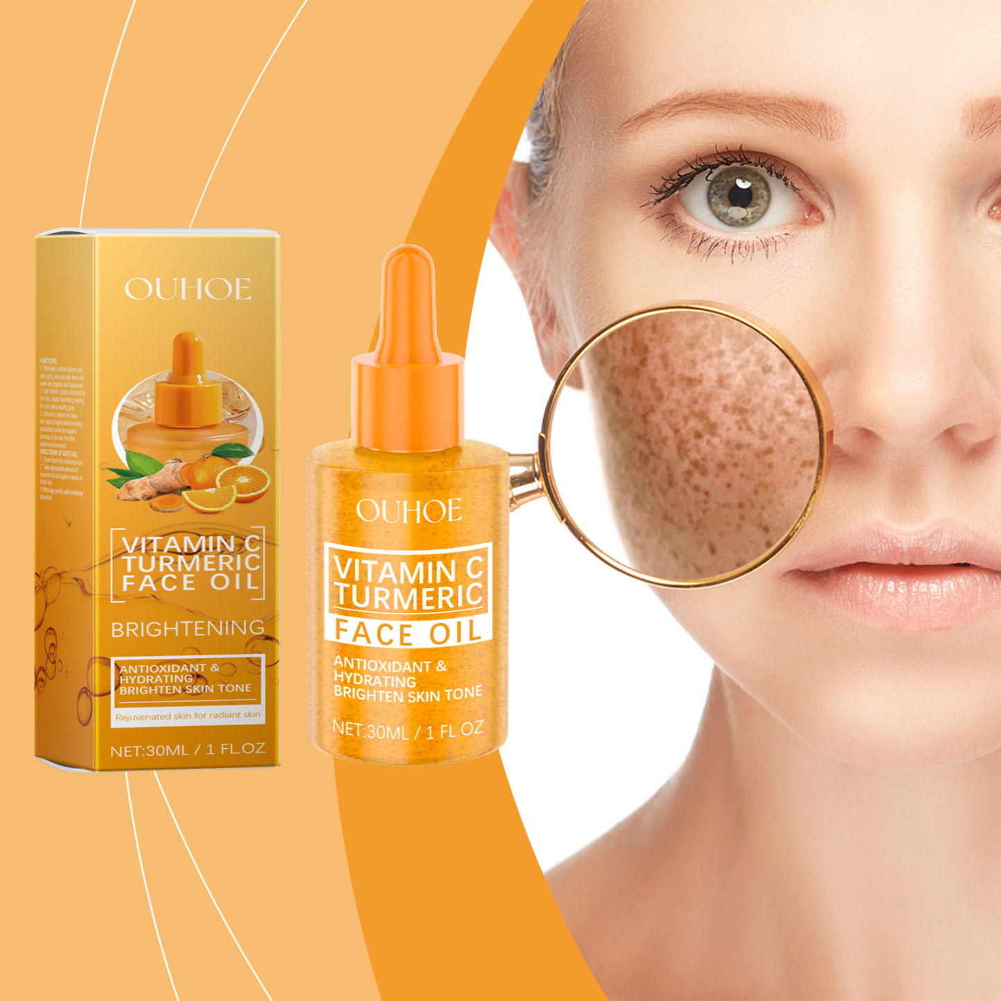 Vitamin C & Turmeric Brightening Facial Oil – Hydrate, Nourish & Even Skin Tone