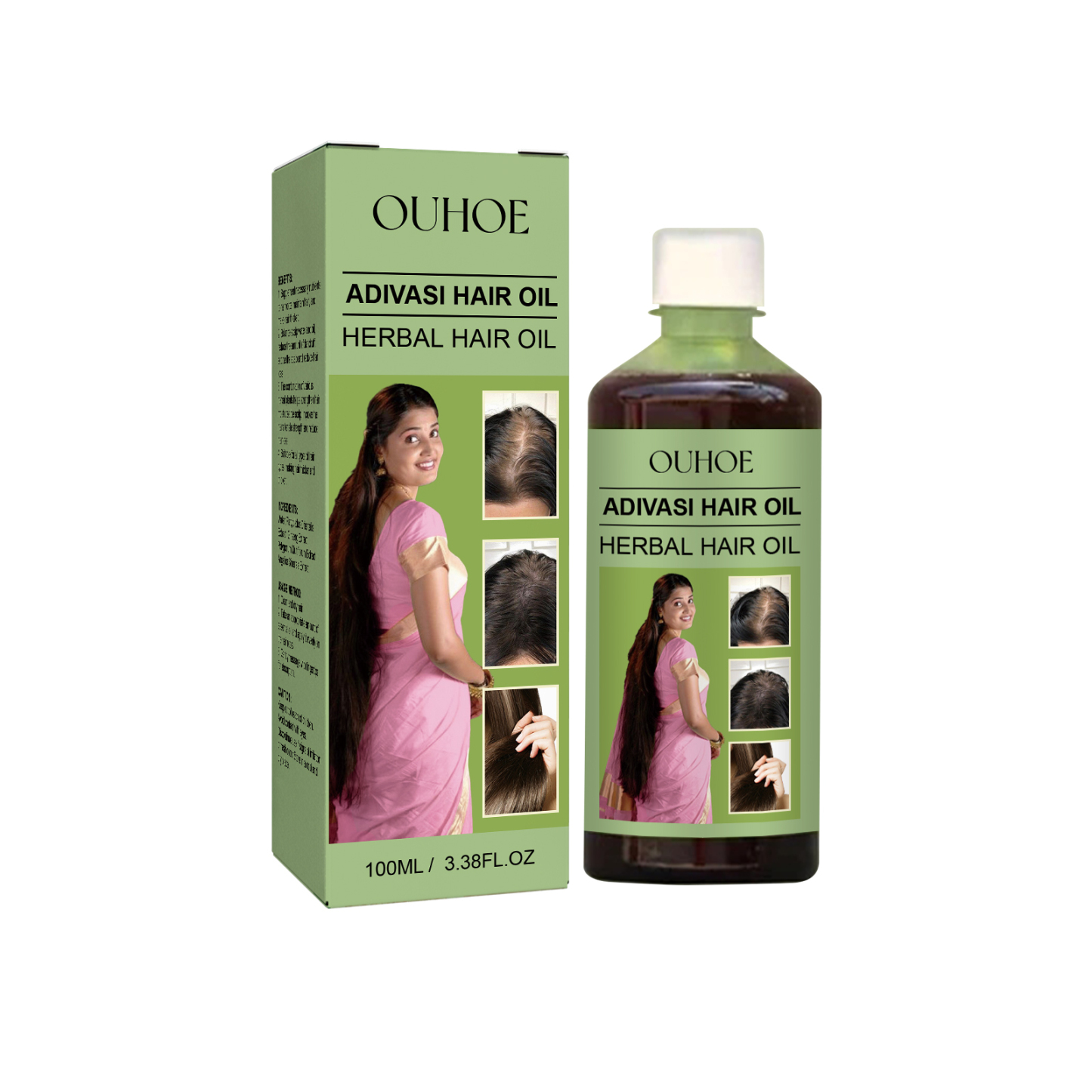 OUHOE Herbal Hair Oil – Gentle Nourishing Formula for Scalp Health, Stronger Roots & Smooth, Shiny Hair