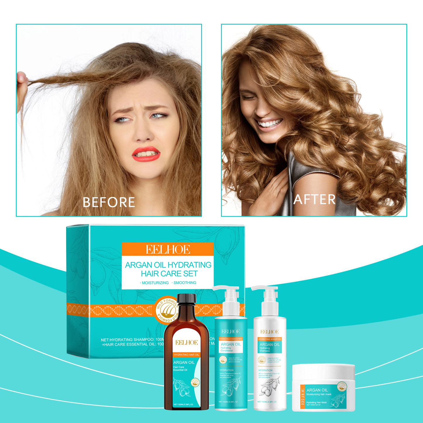 Argan Oil Hair Care Set – Hydrate & Smooth Dry Hair