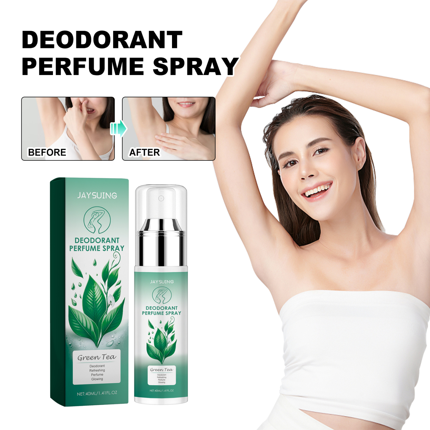 Green Tea Deodorant Spray – Odor Protection & Underarm Brightening
