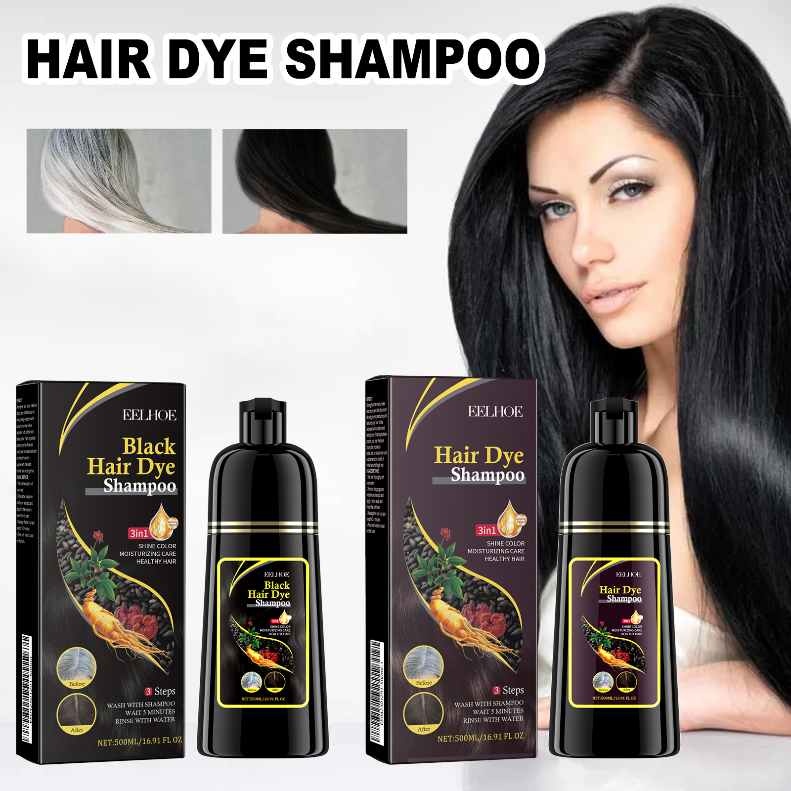 Black Hair Shampoo – Darken & Nourish