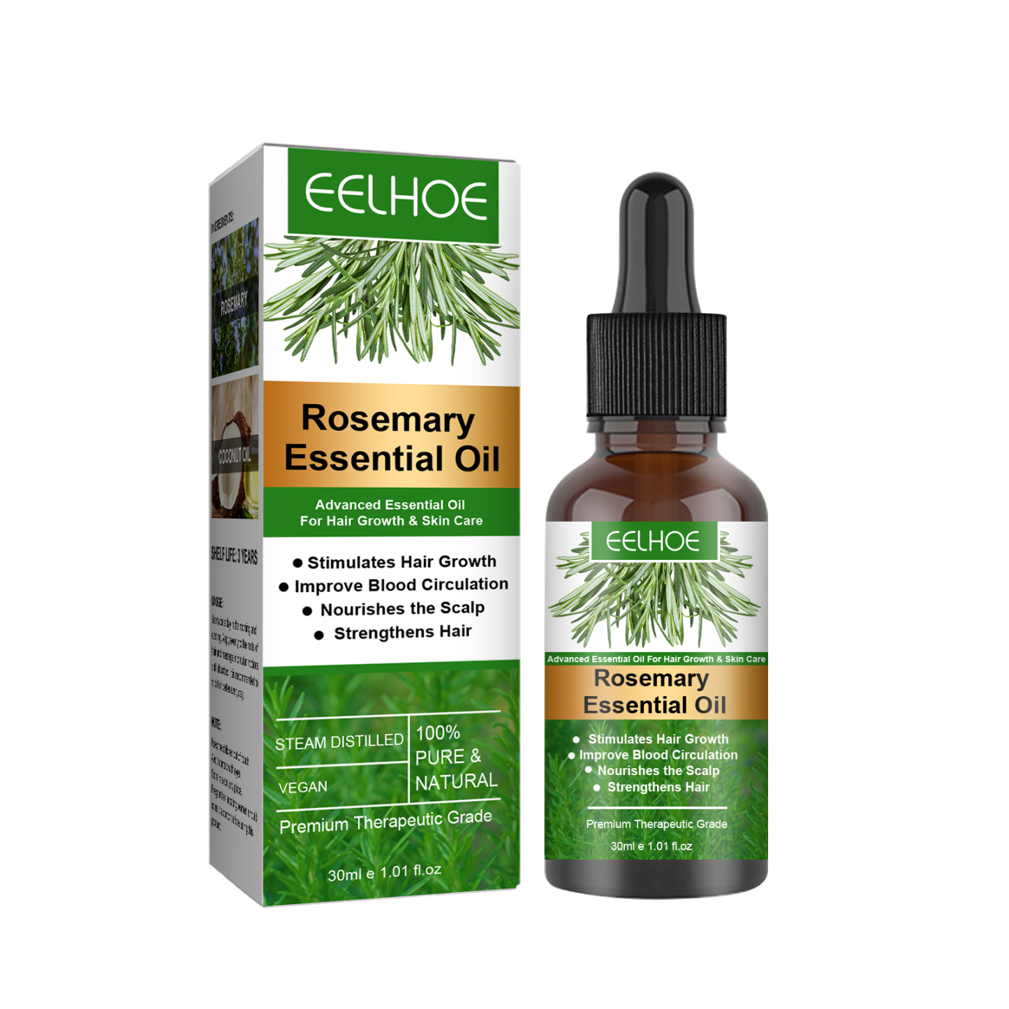EELHOE Rosemary Hair Care Oil – Gentle Formula to Nourish the Scalp, Add Natural Volume & Shine