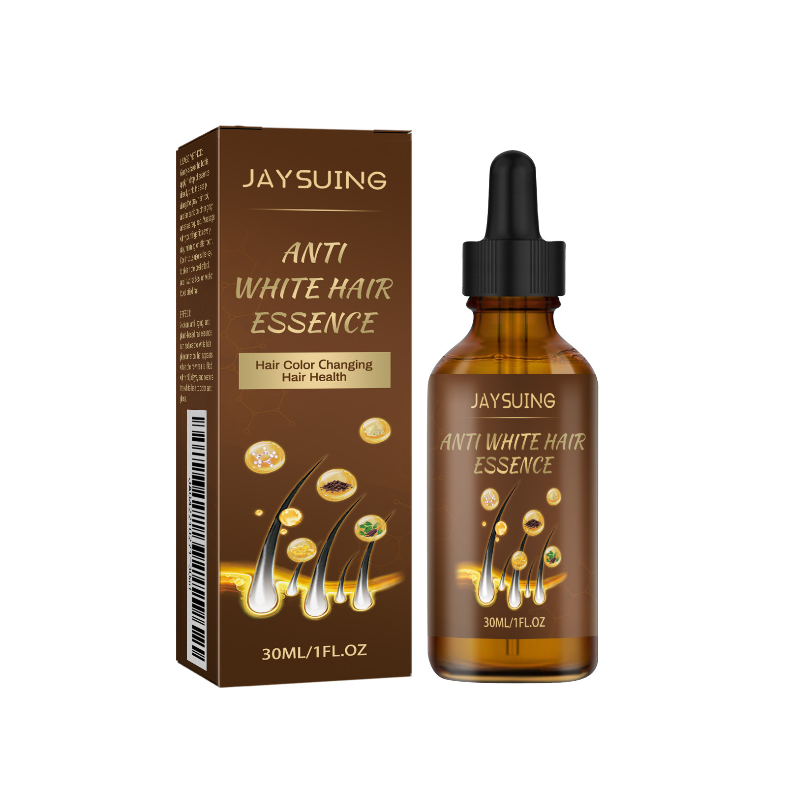 Jaysuing Gray Hair Darkening Serum – Scalp Nourishing Essence for Hair Strength