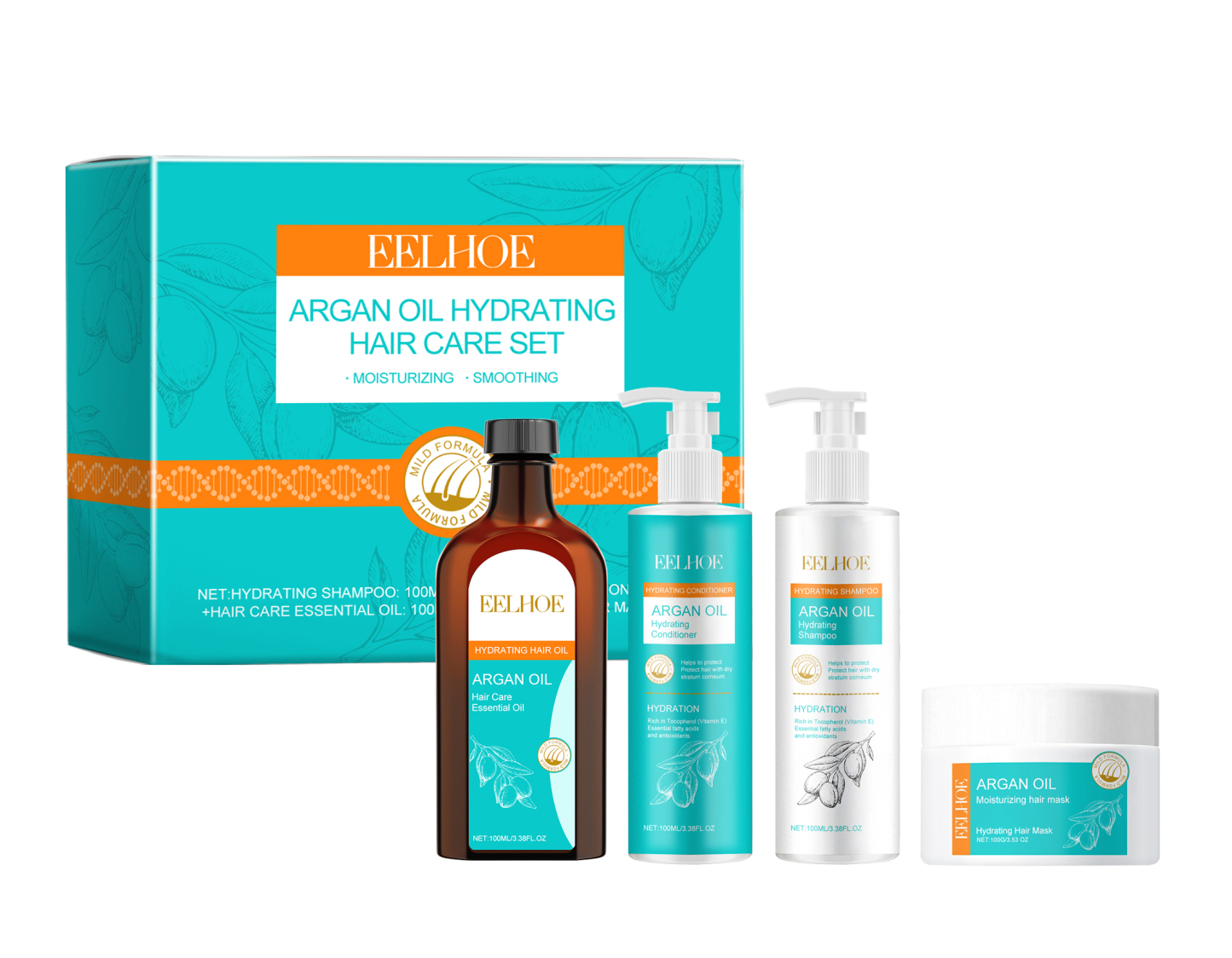 Moroccan Argan Oil Hair Care Set – Nourishing & Shiny for Dry, Frizzy Hair