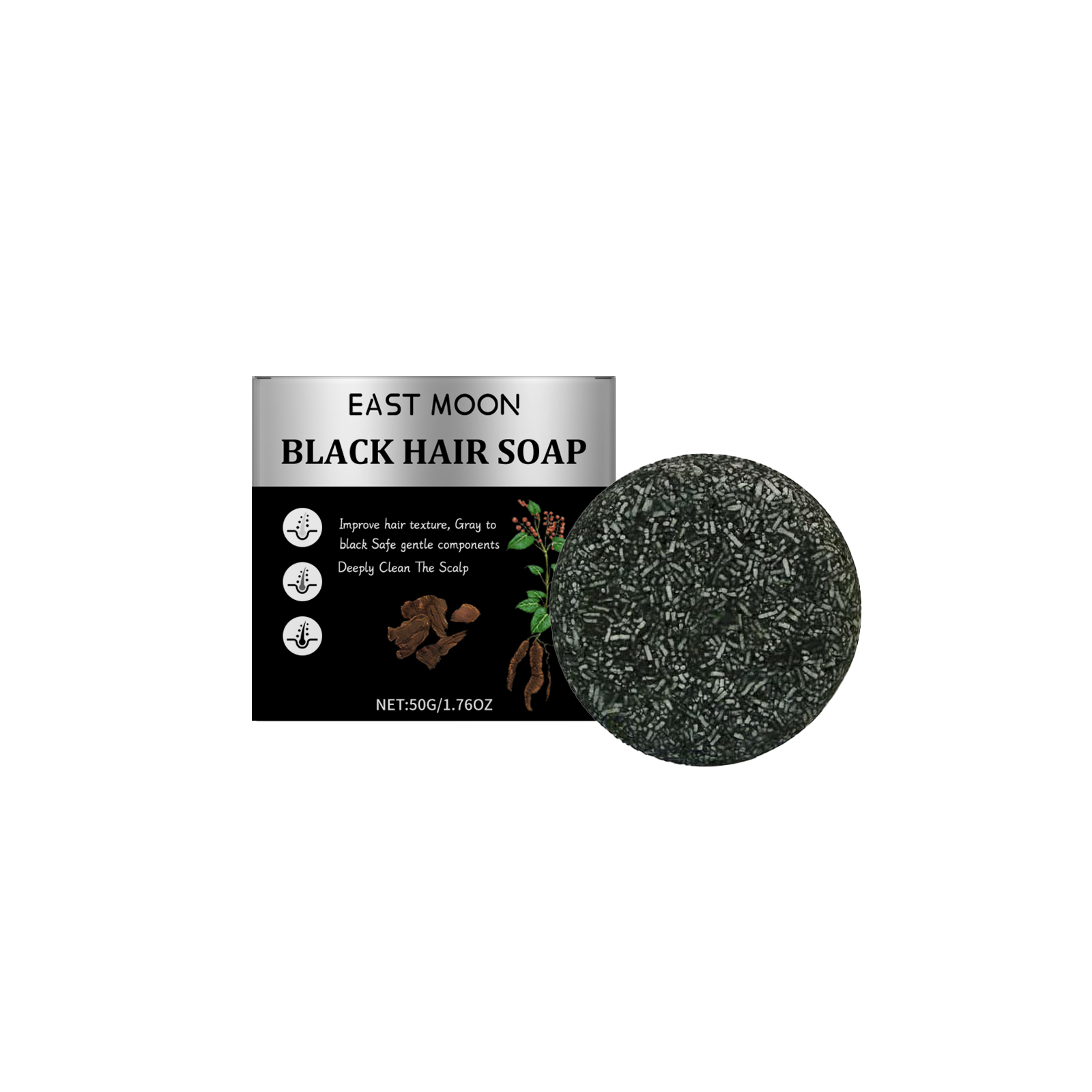 Men's Bamboo Charcoal Hair Soap – Deep Cleanse & Nourish Hair & Scalp