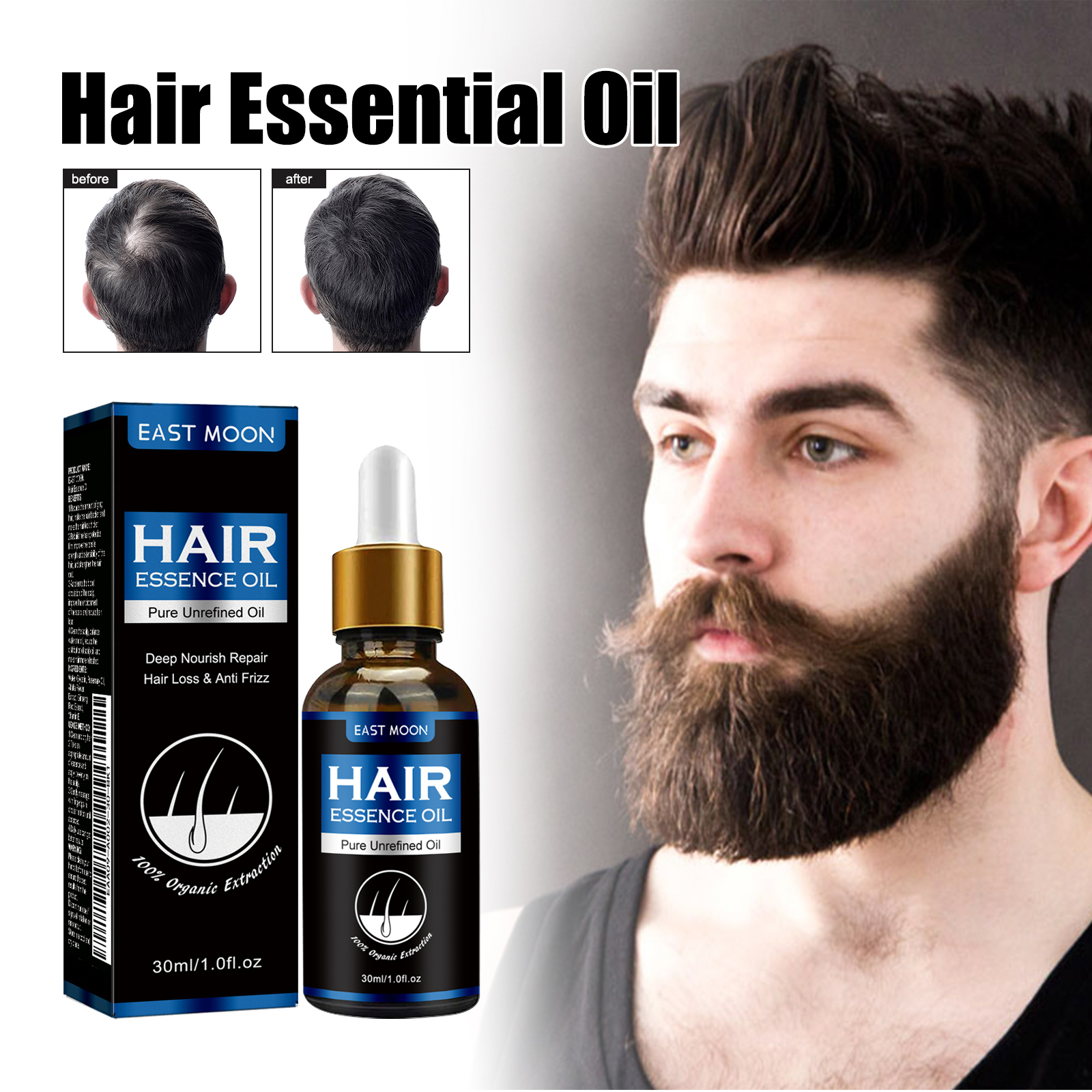 East Moon Men's Hair Thickening Serum – Boost Density & Strengthen Hair