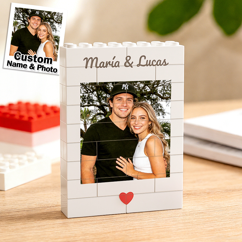 Custom Photo Building Brick Puzzle Personalised Blocks Puzzle Romantic Couple Gift Valentine’s Day Gift for Lovers Father's Day