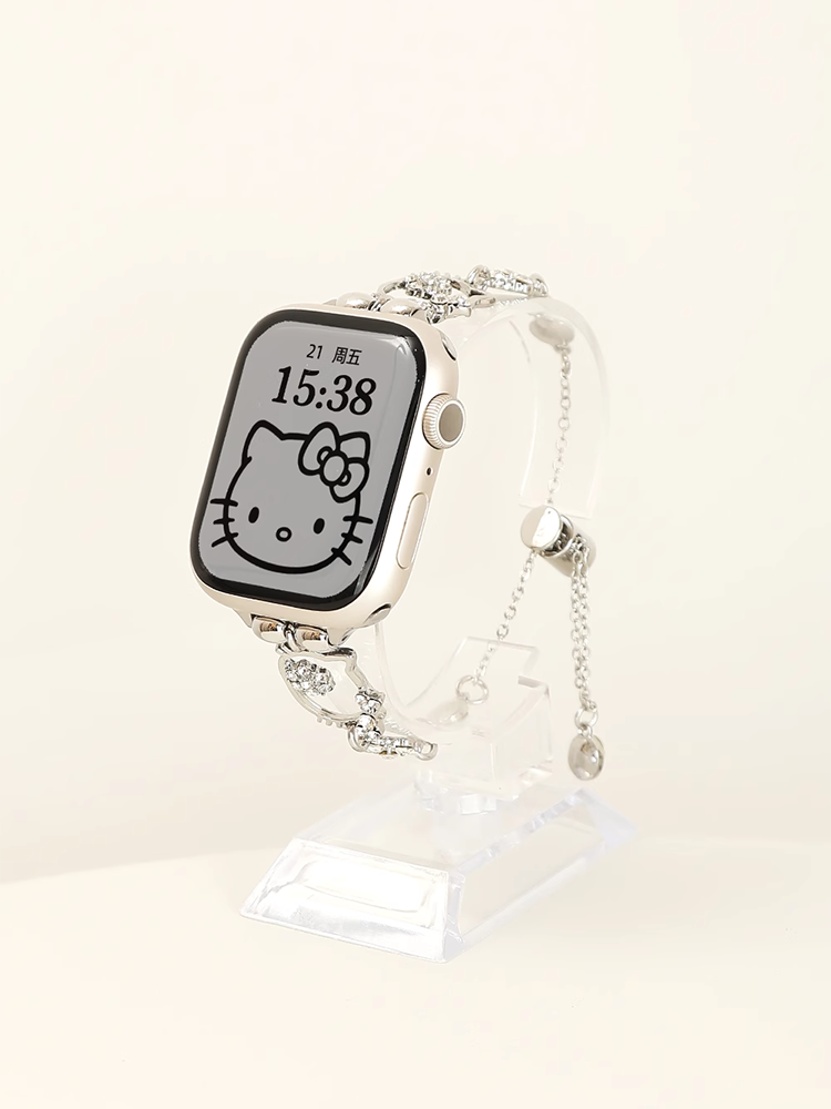 Kitty Diamond Bracelet Stainless Steel Band