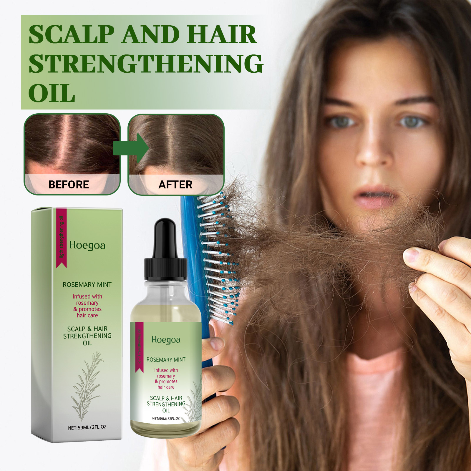 Rosemary Hair Oil – Strengthen, Smooth & Volumize