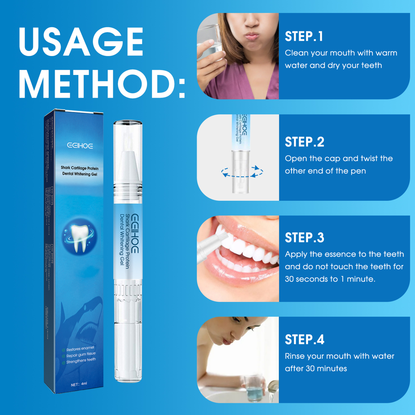 Teeth Whitening Gel – Clean Stains & Care for Gums