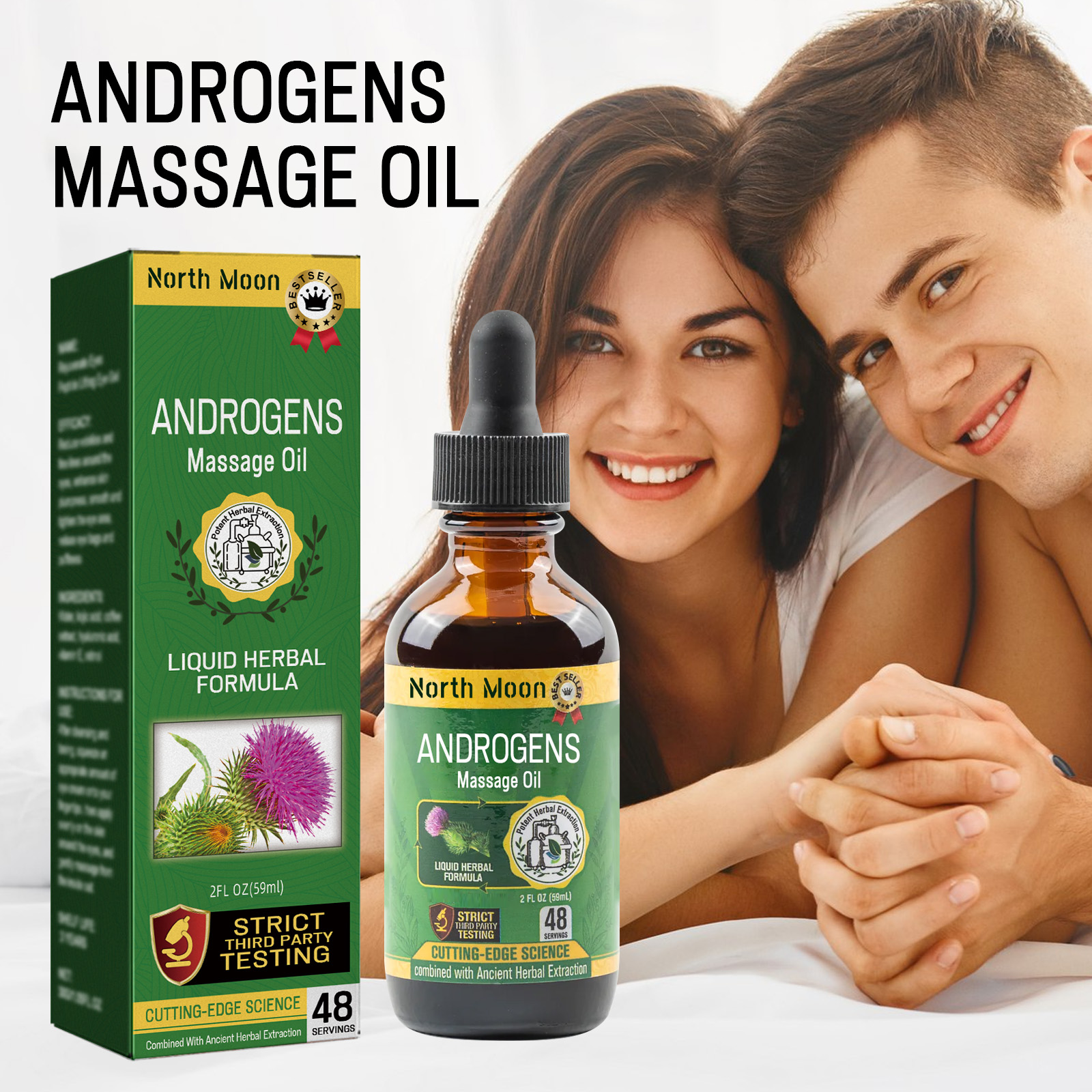 North Moon Men's Vitality Boost Massage Oil – Moisturizing & Rejuvenating Care