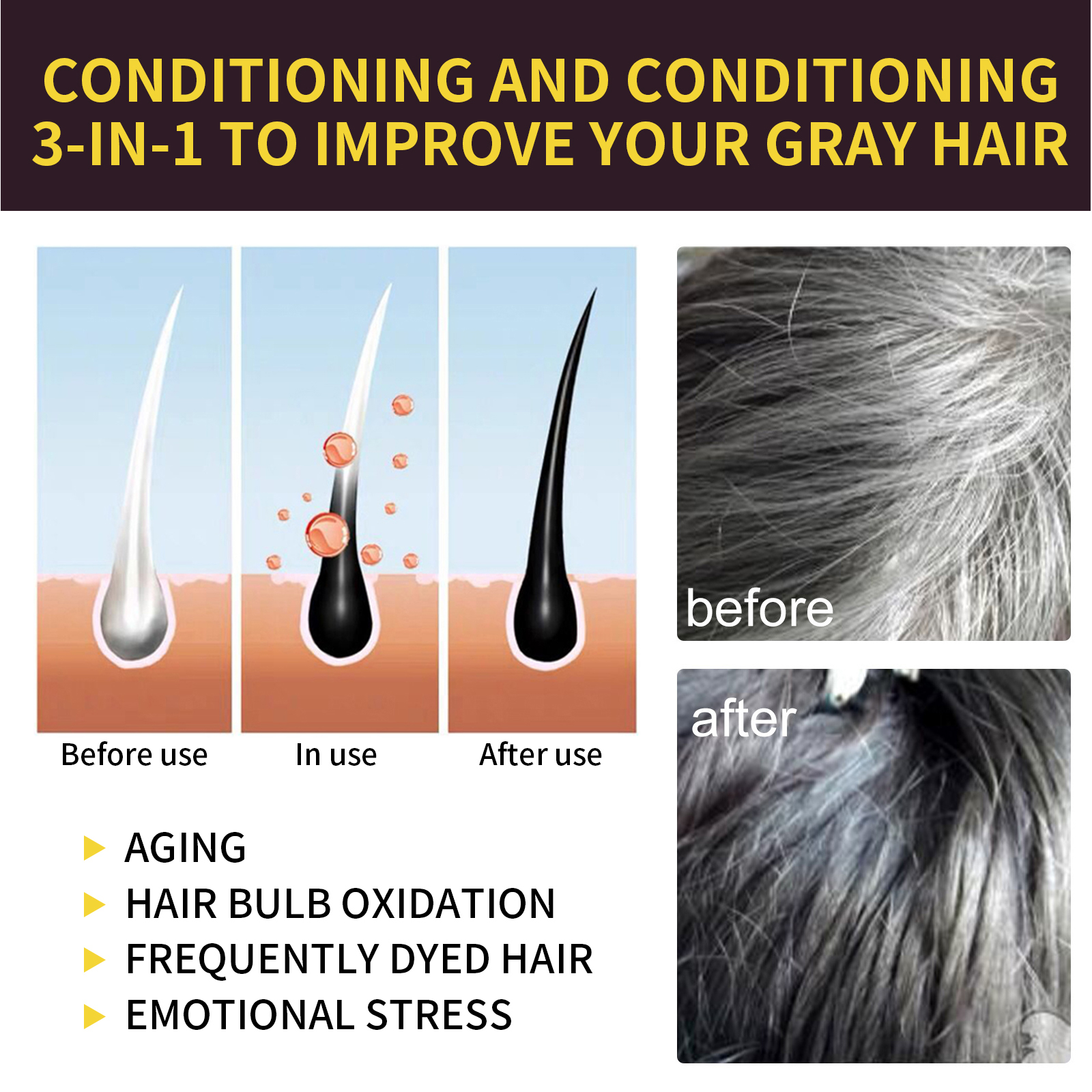 Black Hair Shampoo – Darken & Nourish
