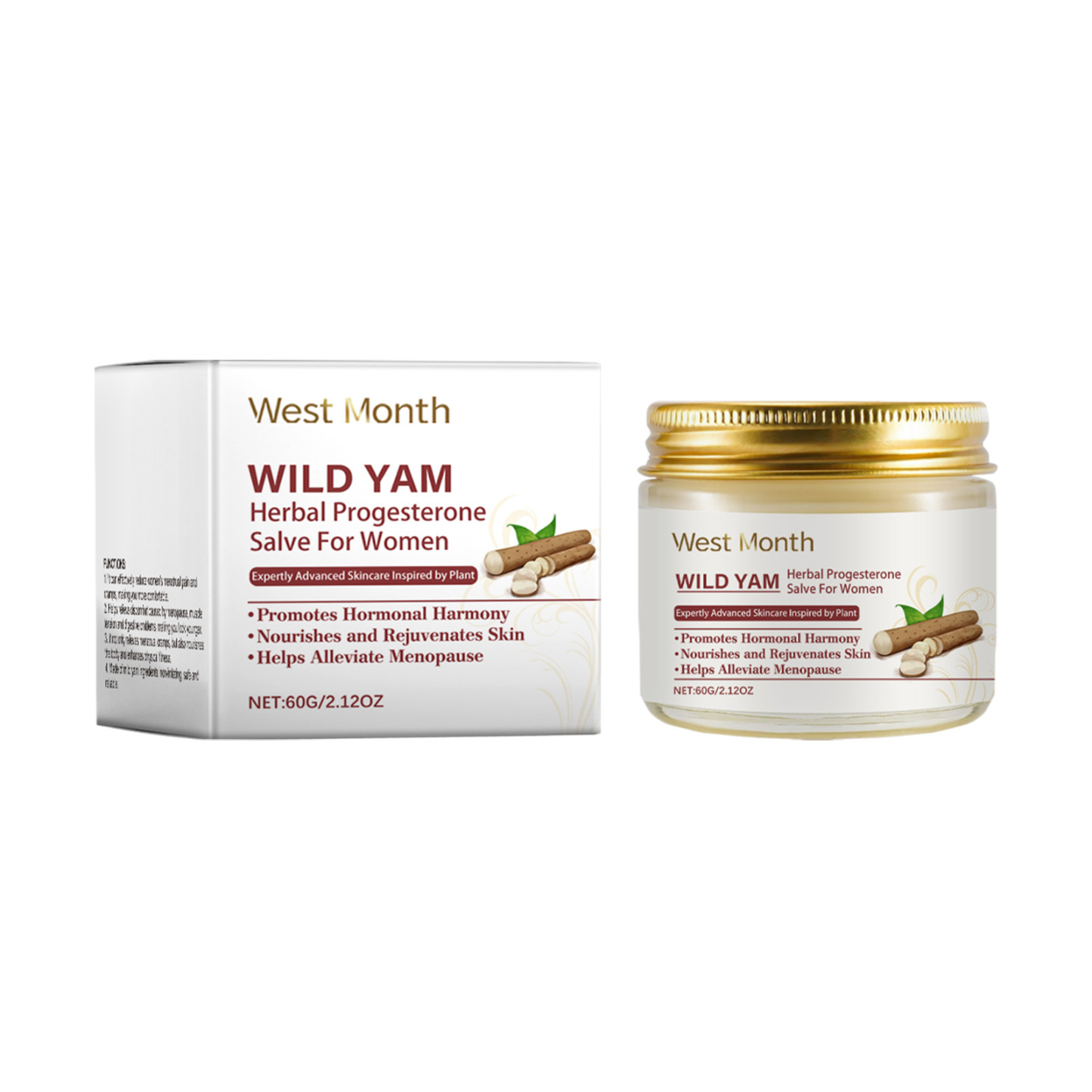 West & Month Women’s Yam Cream – Daily Body Massage Moisturizer for Stomach & Skin Discomfort Relief