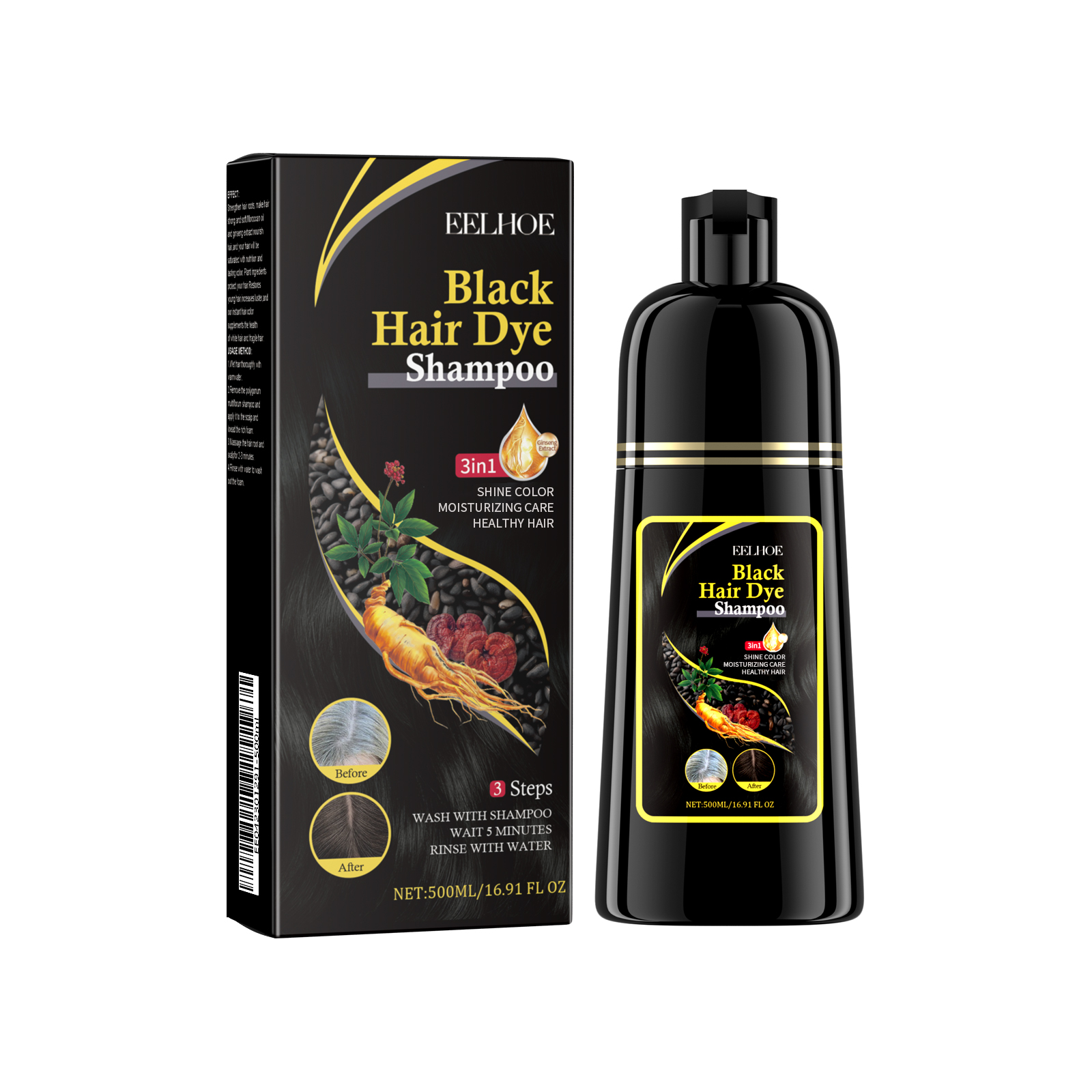 Black Hair Shampoo – Darken & Nourish
