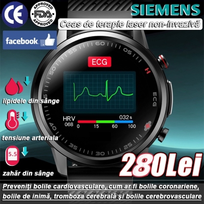 Ceasul de terapie cu laser Siemens monitorizează ritmul cardiac/tensiunea arterială/glucoza