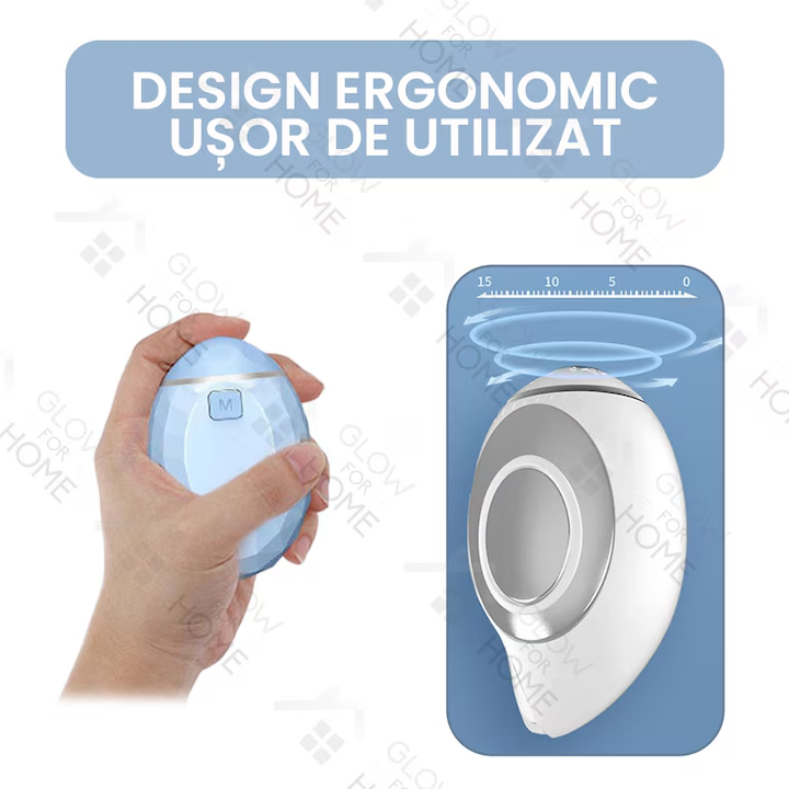 Dispozitiv inteligent de stimulare a somnului, GlowforHome, pentru adulti, aparat portabil de mana, micro-curent, anti insomnie, ajutor pentru dormit, ameliorarea anxietatii, stimularea pulsului, incarcare USB, bleu