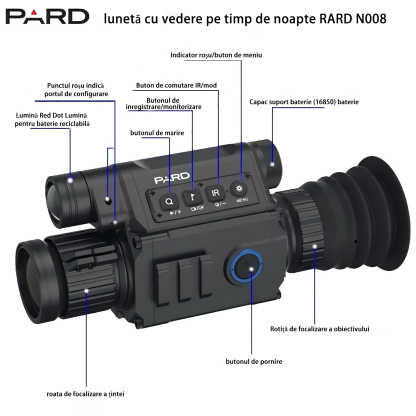 PARD NV008 aparat monocular de vedere nocturnă cu infraroșu