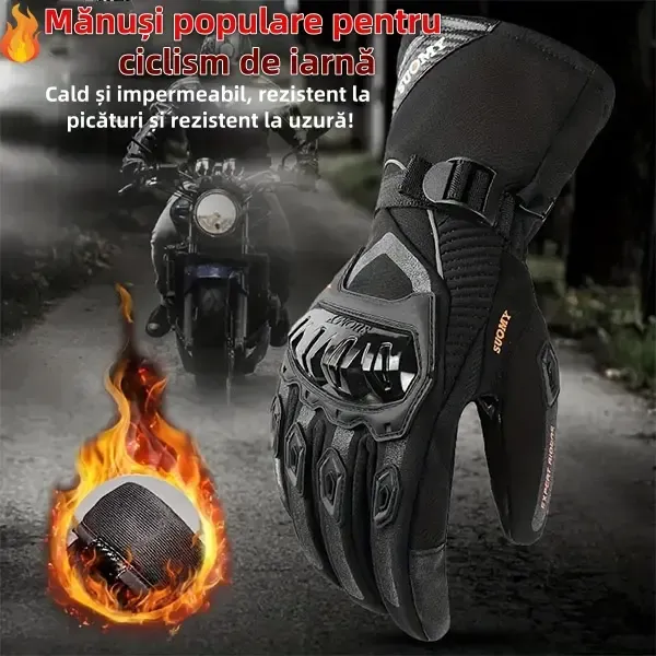 🔥Reducere pe timp limitat🧤 Mănuși izolate impermeabile pentru motociclete, din piele naturală