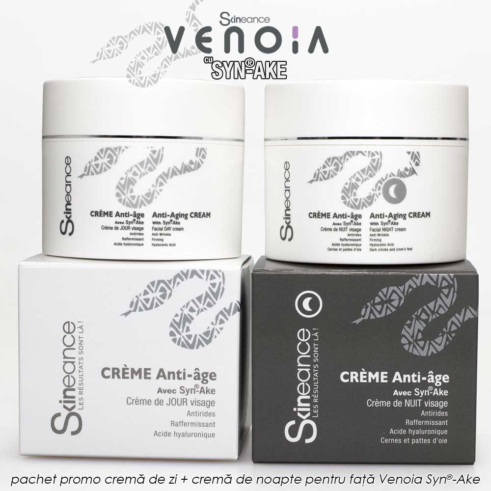 Venoia Syn-Ake Day + Night Face Cream - crema de zi + crema de noapte pentru fata cu venin sintetic de sarpe