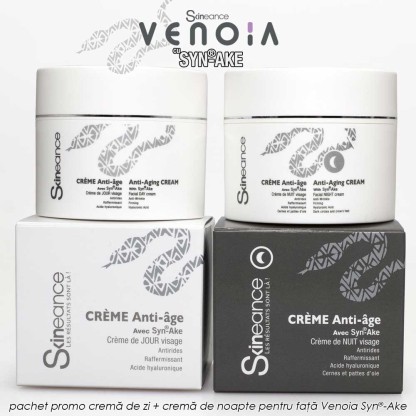 Venoia Syn-Ake Day + Night Face Cream - crema de zi + crema de noapte pentru fata cu venin sintetic de sarpe