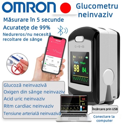Medidor de glucosa en sangre no invasivo Omron (medición de 5 segundos/99% de precisión)