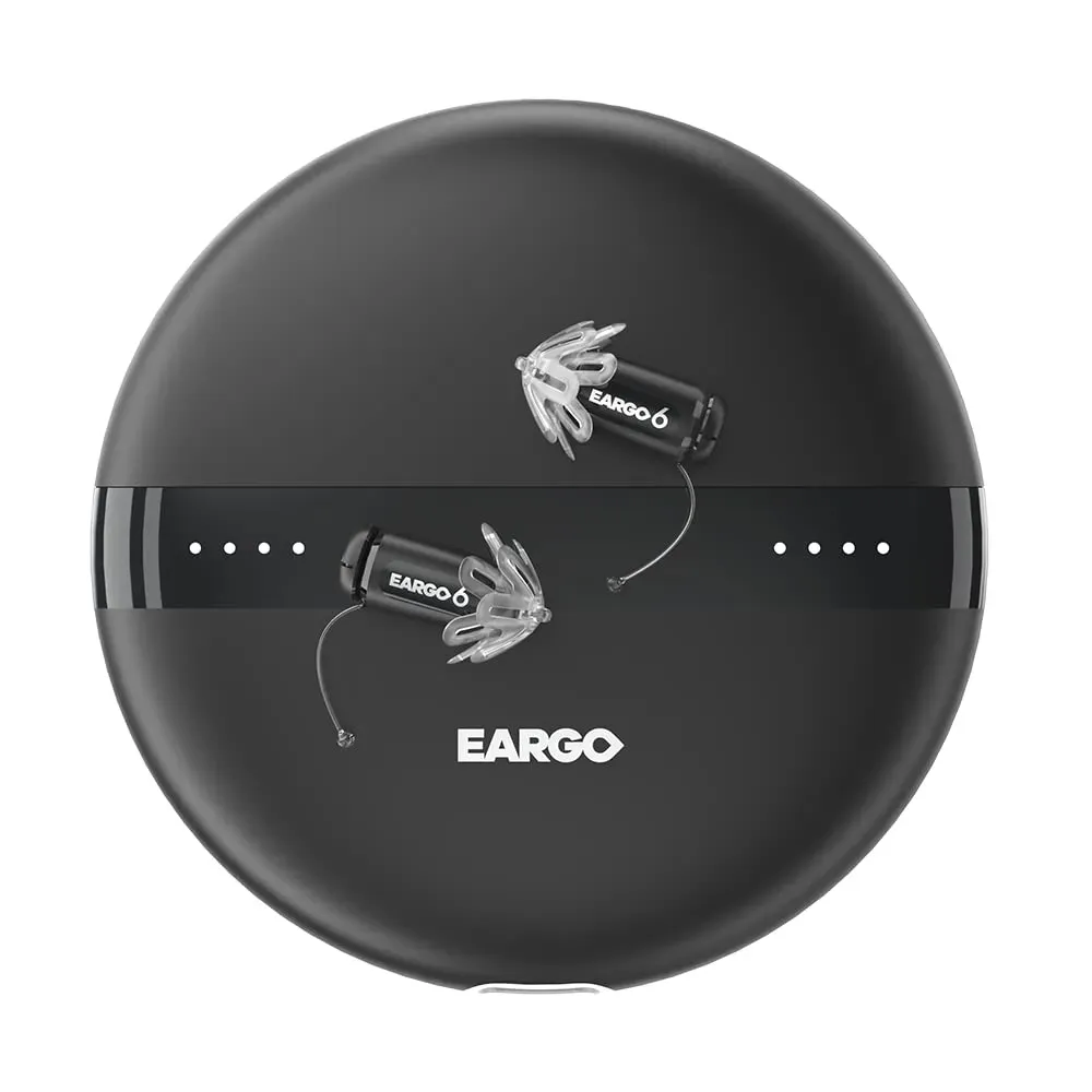 EARGO 6 OTC ajutor auditiv - aproape invizibil CIC, reîncărcabil, adaptiv, aprobat de FDA.