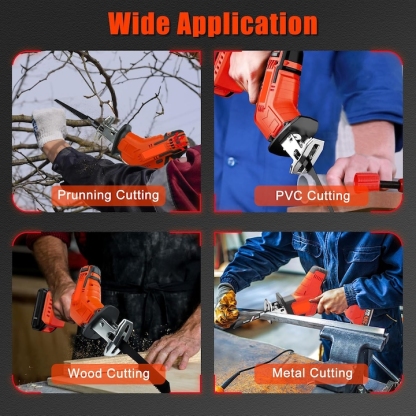 Fierastrau sabie, Folixs®, 3000 RPM, 2 Baterii, 8 Panze, led iluminare, ABS/Metal