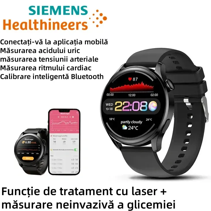 Ceasul Siemens pentru terapie cu laser poate monitoriza ritmul cardiac/tensiunea arterială/glicemia