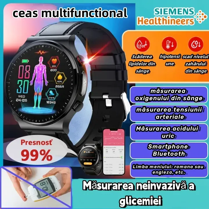 Ceasul Siemens pentru terapie cu laser poate monitoriza ritmul cardiac/tensiunea arterială/glicemia