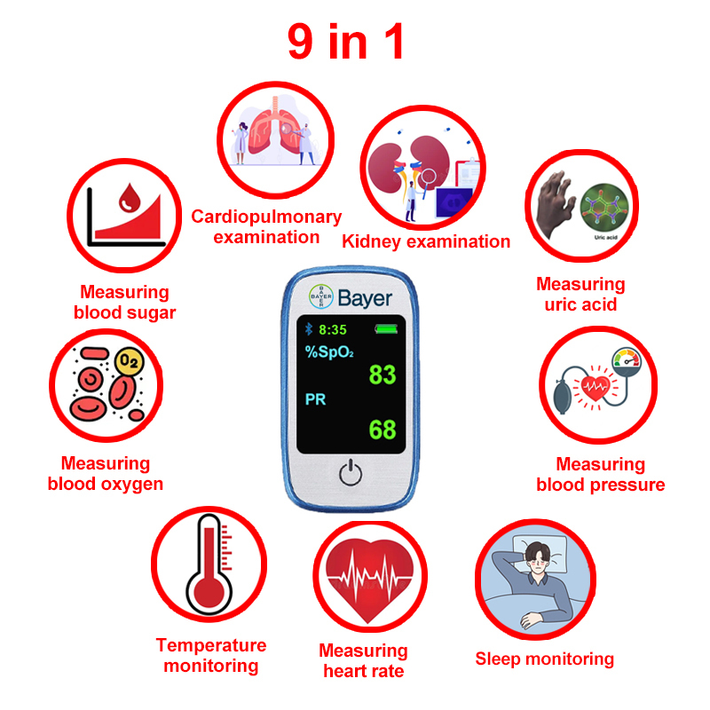 【11-în-1】Glucometru multifuncțional non-invaziv Bayer