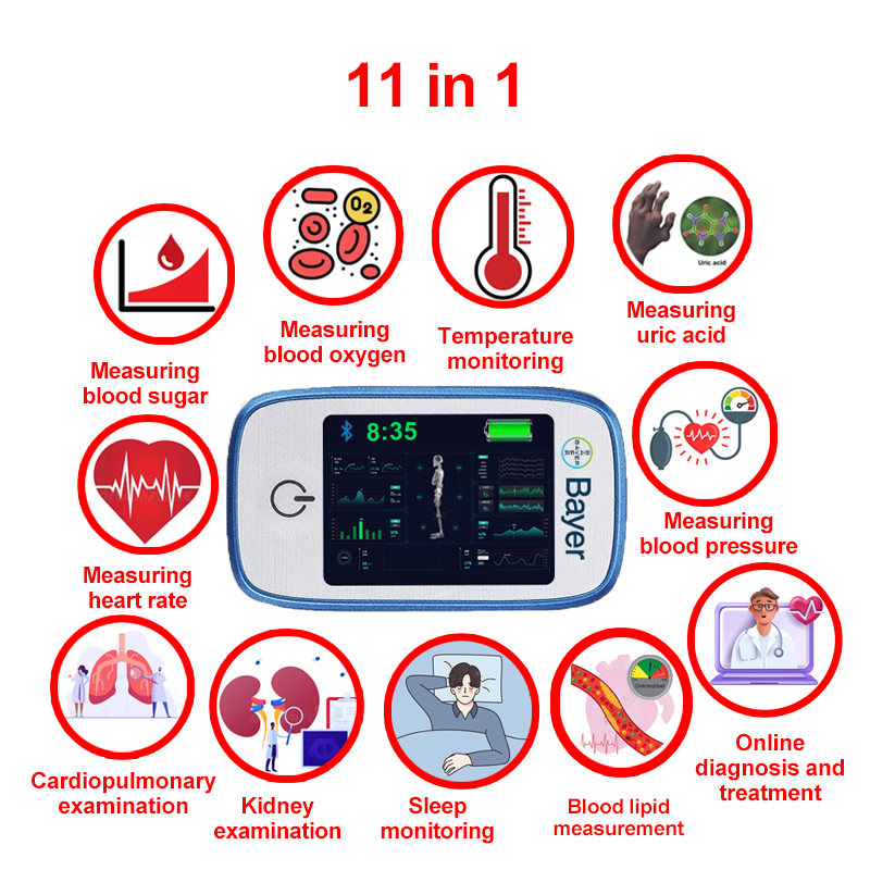 【11-în-1】Glucometru multifuncțional non-invaziv Bayer