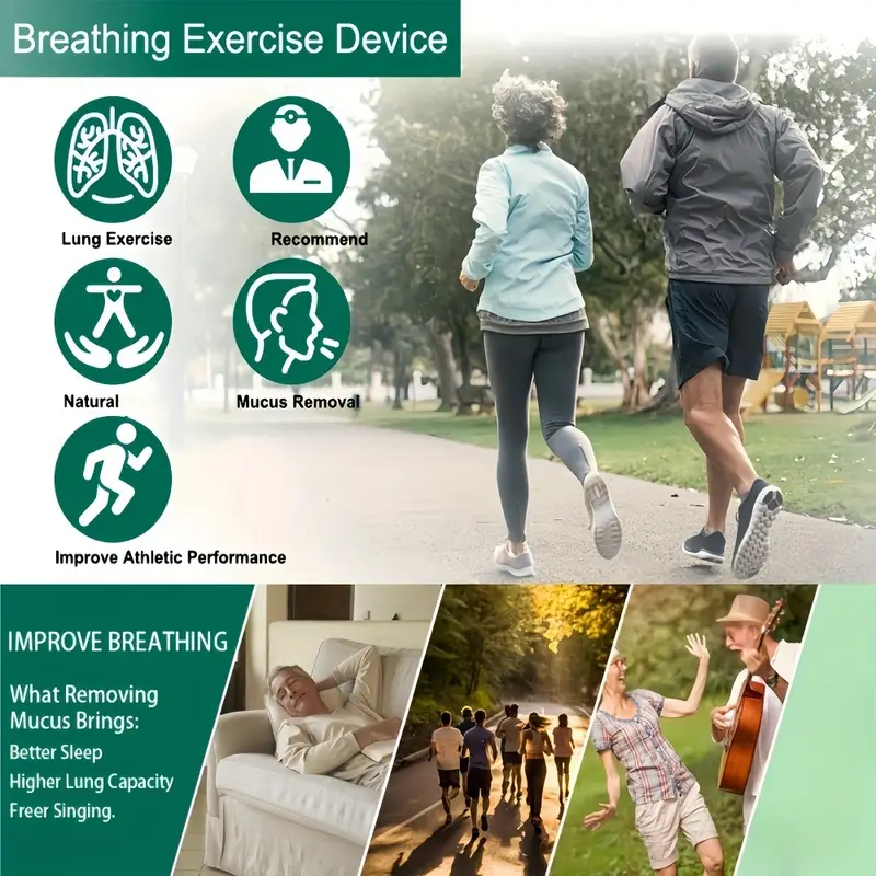 Dispozitiv de exerciții de respirație   plămâni, Dispozitiv de expansiune a plămânilor și de eliminare a mucusului, Expirator portabil cu un set de accesorii, Antrenor de respirație   plămâni detalii 2