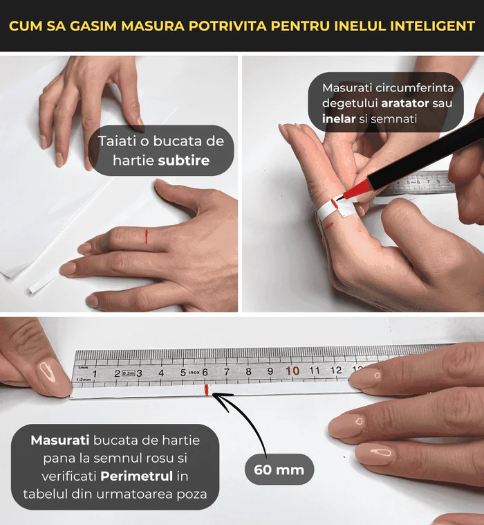 Inel Inteligent, Bluetooth, Cutie Incarcare Wireless, Monitorizeaza Pulsul, Oxigenul din Sange, Somnul, Calorii, Impermeabil IP68, Gold, easyCTRL®