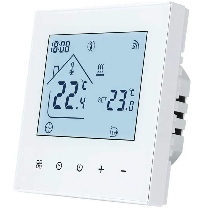 Termostat inteligent Wi-Fi pentru centrala termica, Smart Life / Tuya APP, Control vocal, Alb, easyCTRL®