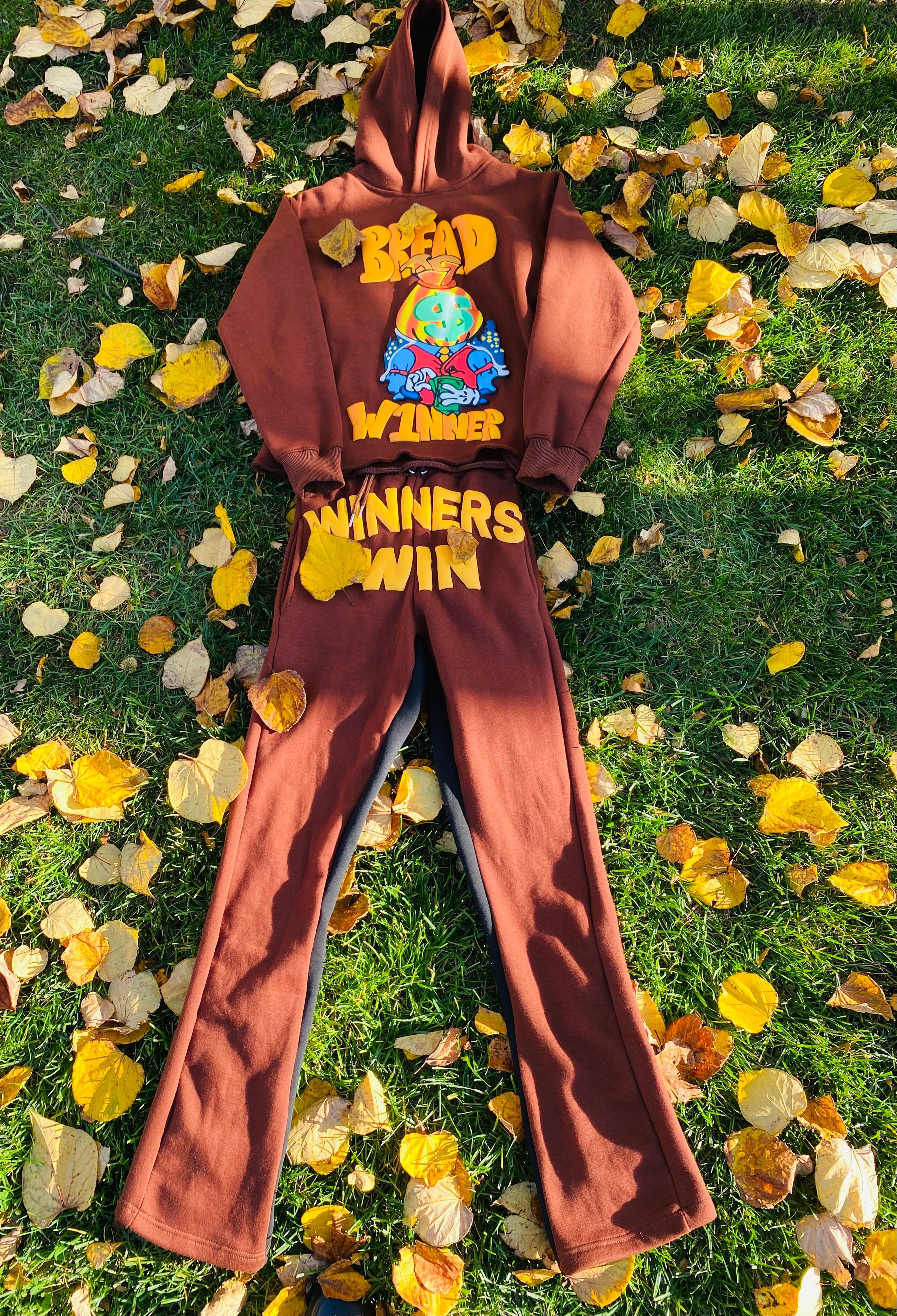 Brown “WINNERS WIN” Flare sweatsuit