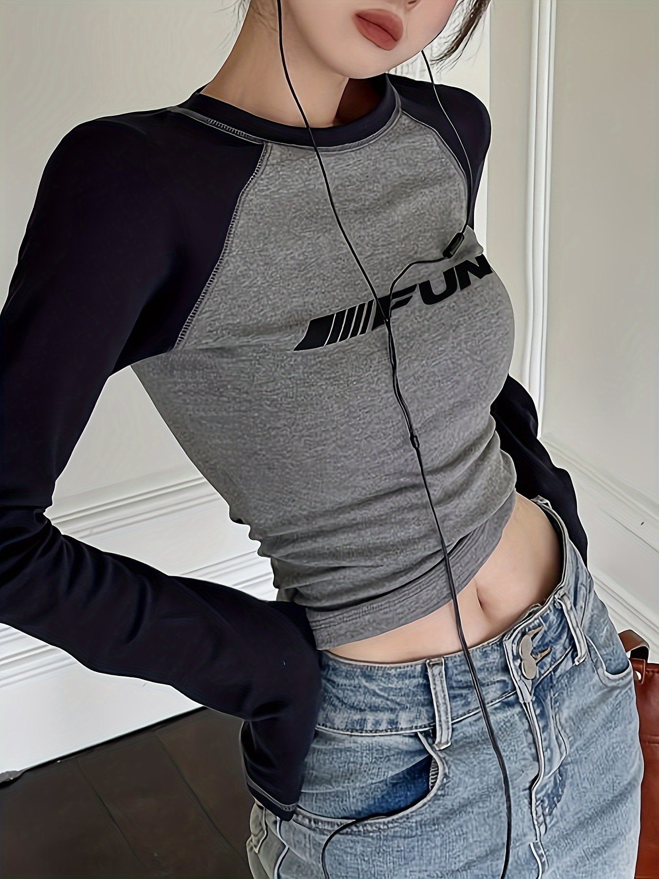 Letter Print Crew Neck T-Shirt