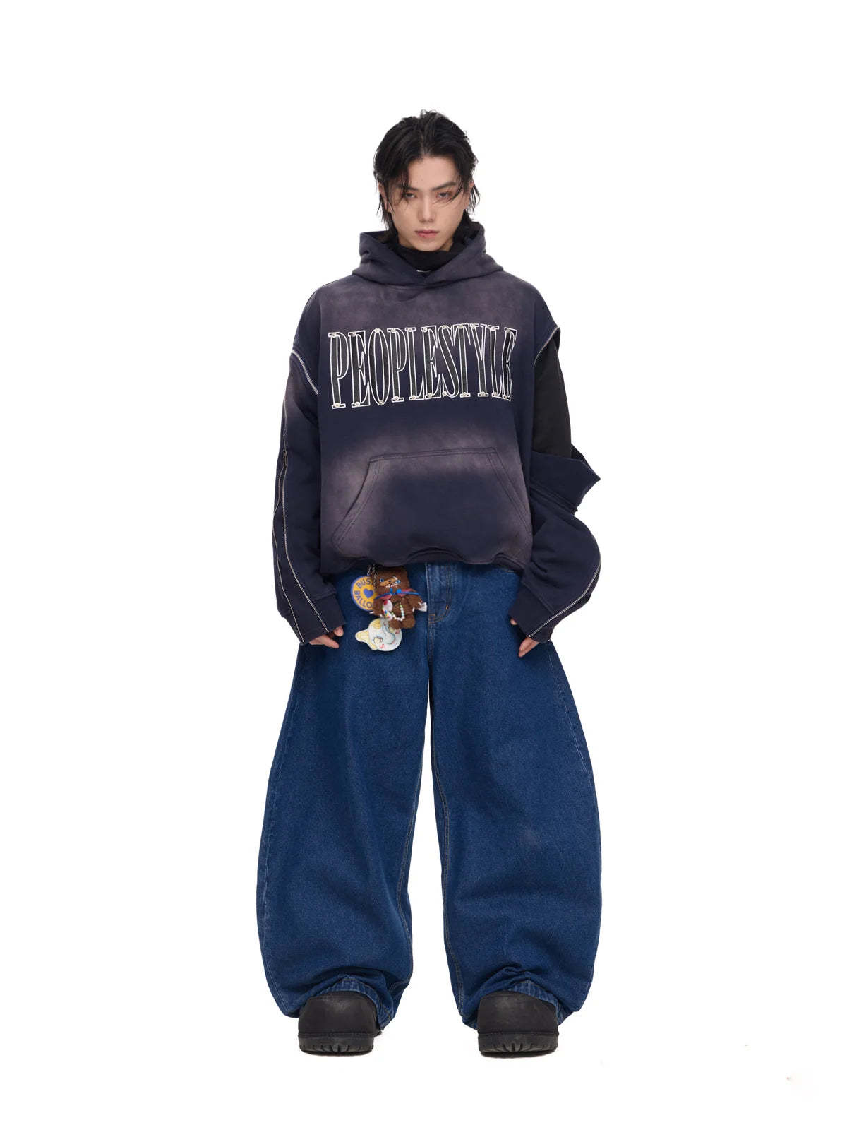 Blue Jeans with Wide-leg