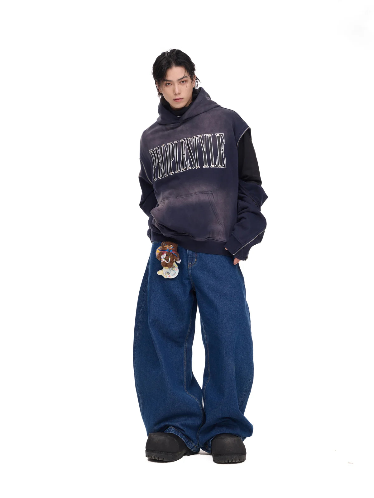 Blue Jeans with Wide-leg