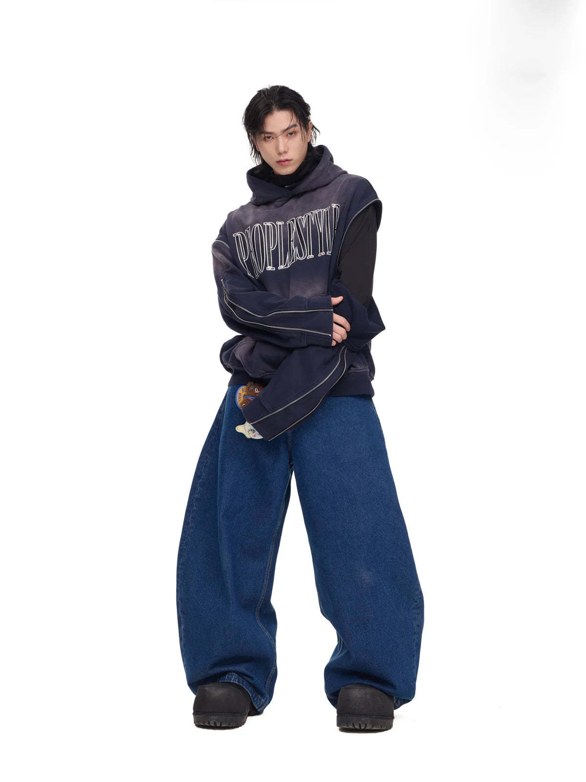 Blue Jeans with Wide-leg