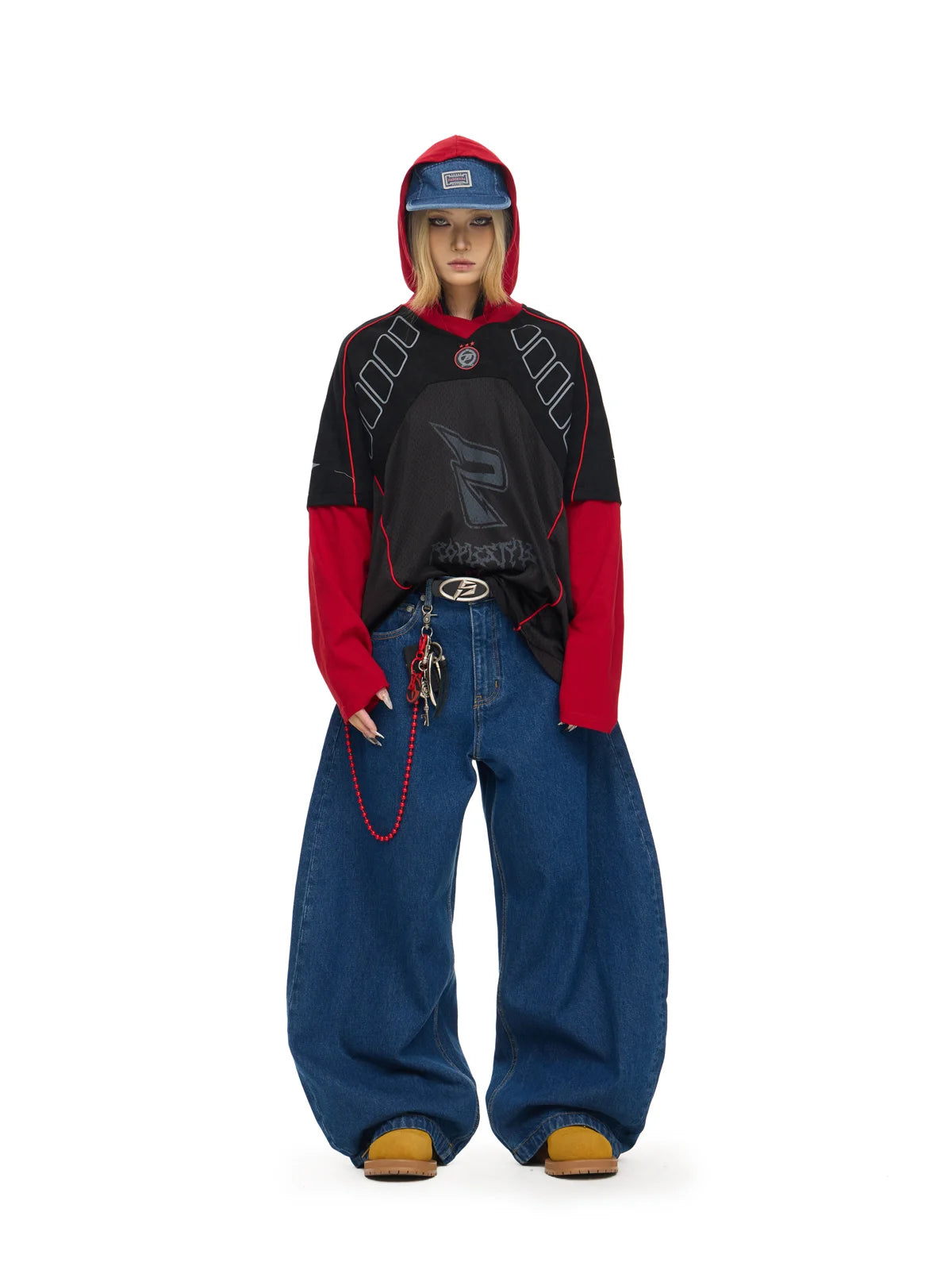 Blue Jeans with Wide-leg