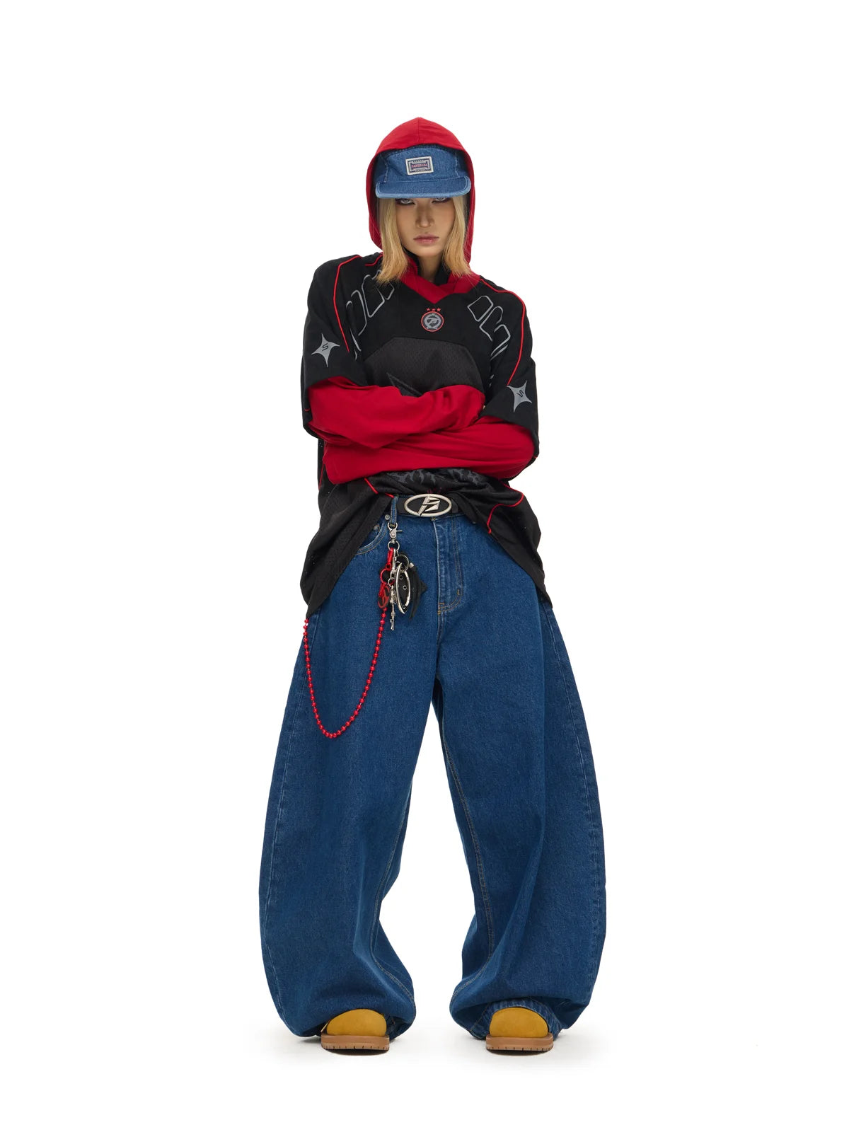 Blue Jeans with Wide-leg