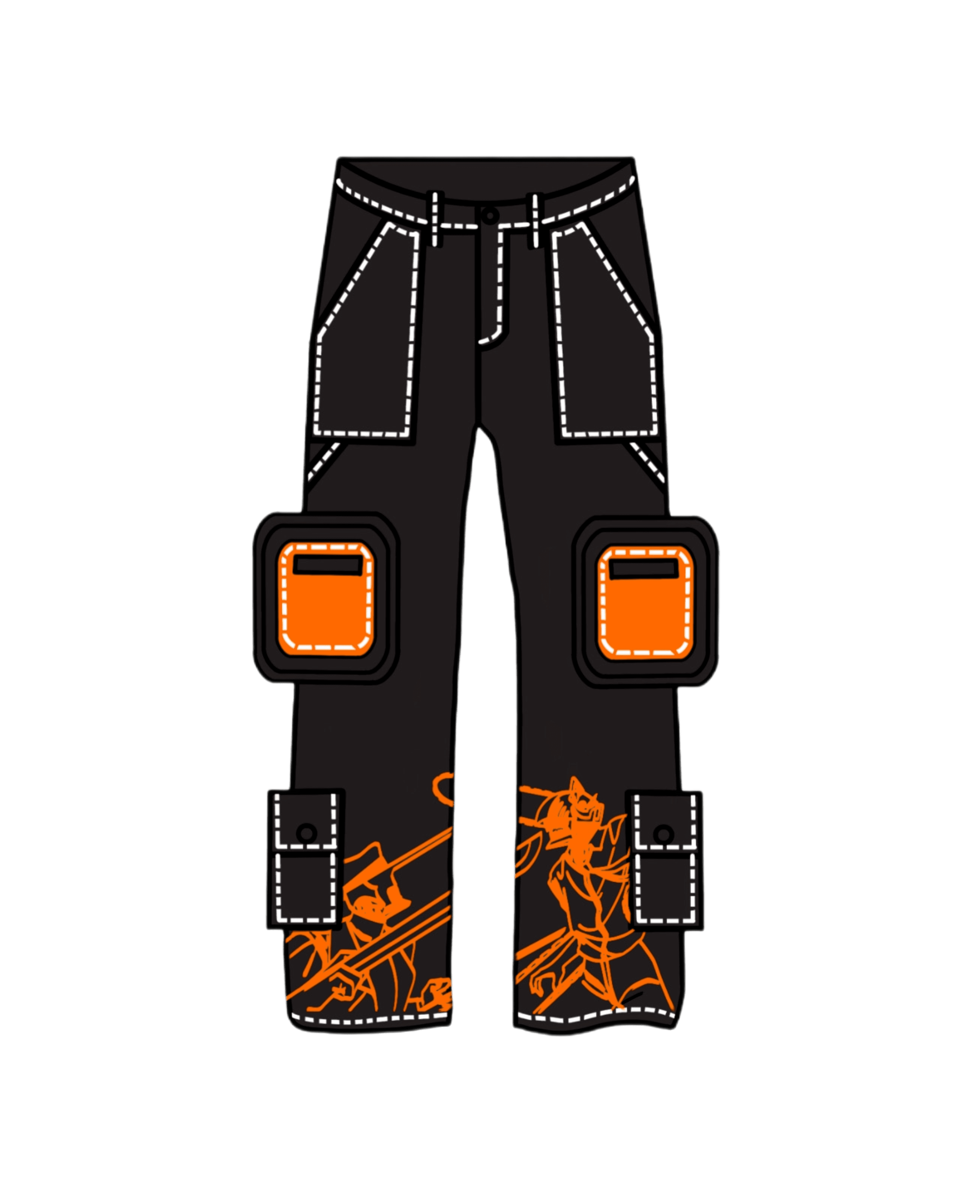 “Blade Masters” Cargo Pants Black