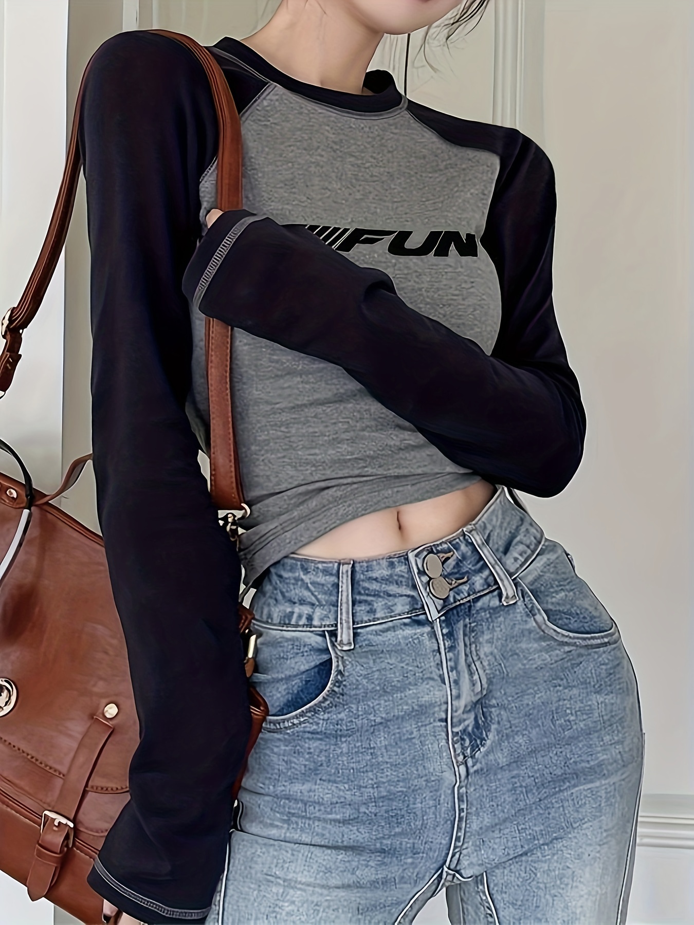 Letter Print Crew Neck T-Shirt