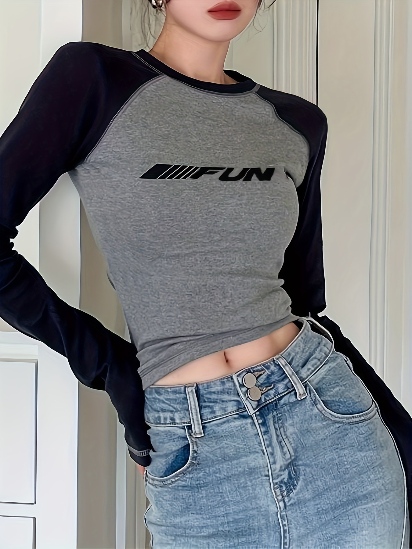 Letter Print Crew Neck T-Shirt