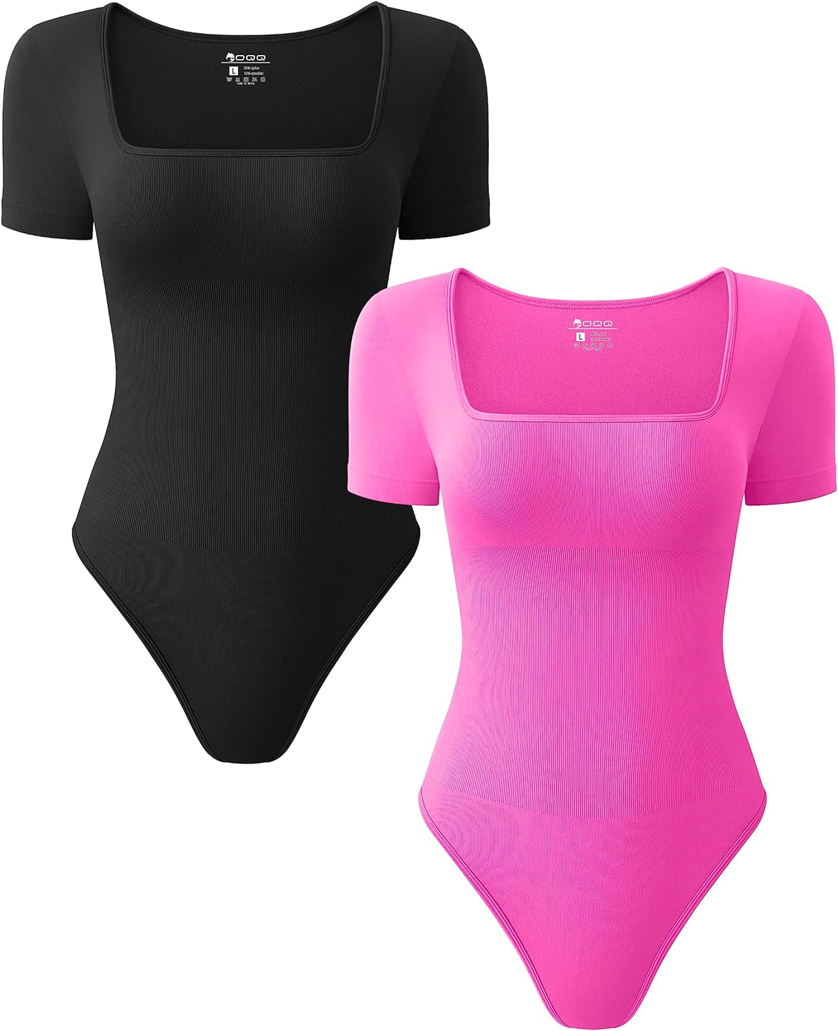 Buy Women's Square Neck Short Sleeve Bodysuits - 2 Pack - MyDeal