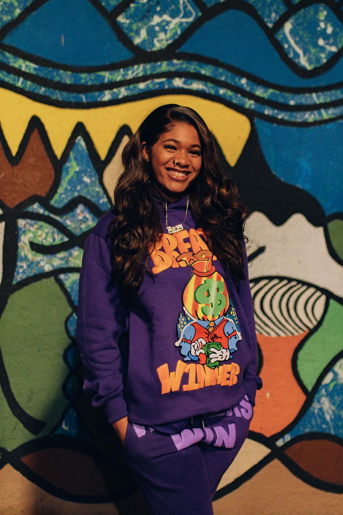 Purple “WINNERS WIN” Flare Sweatsuit