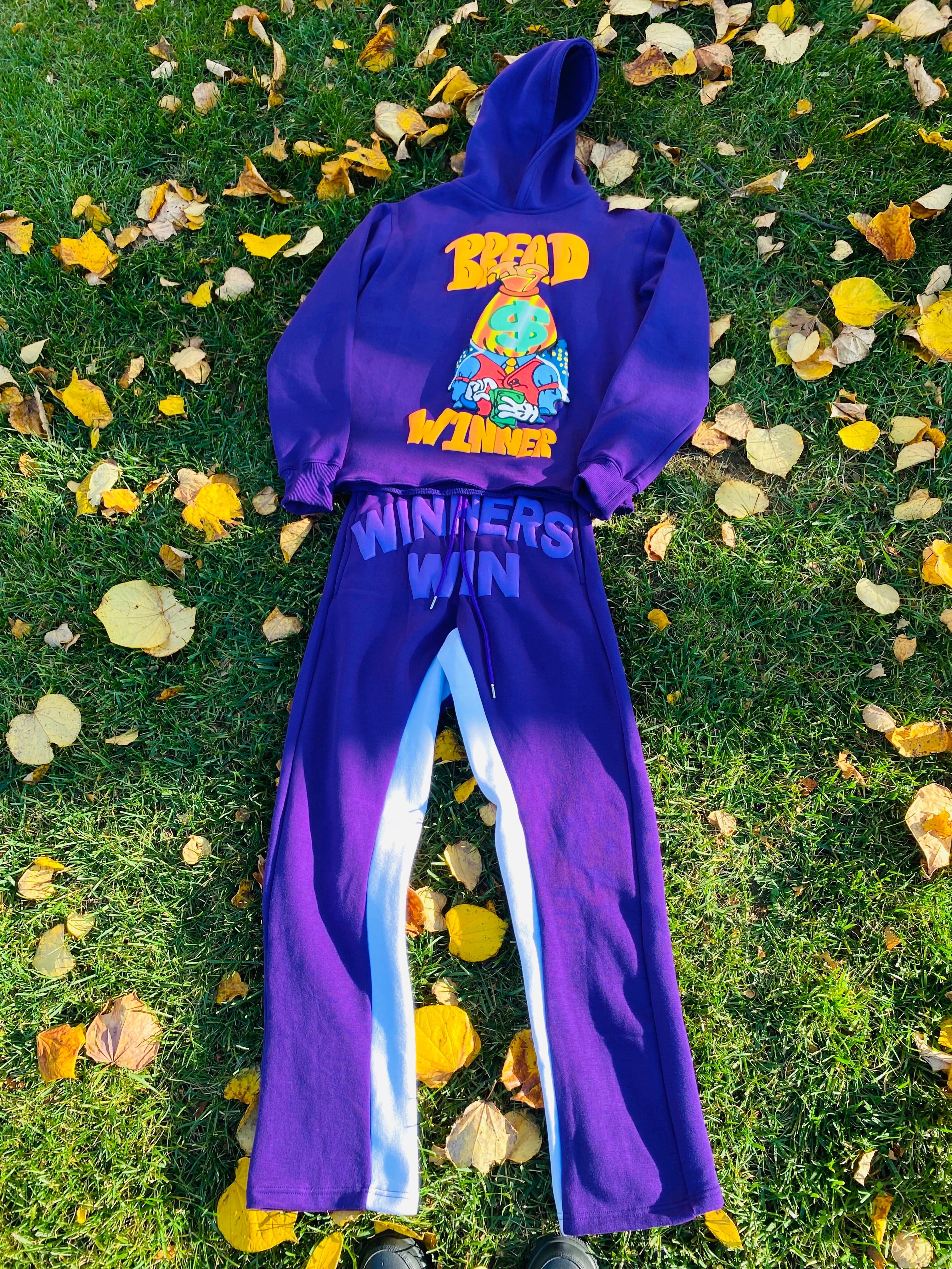 Purple “WINNERS WIN” Flare Sweatsuit